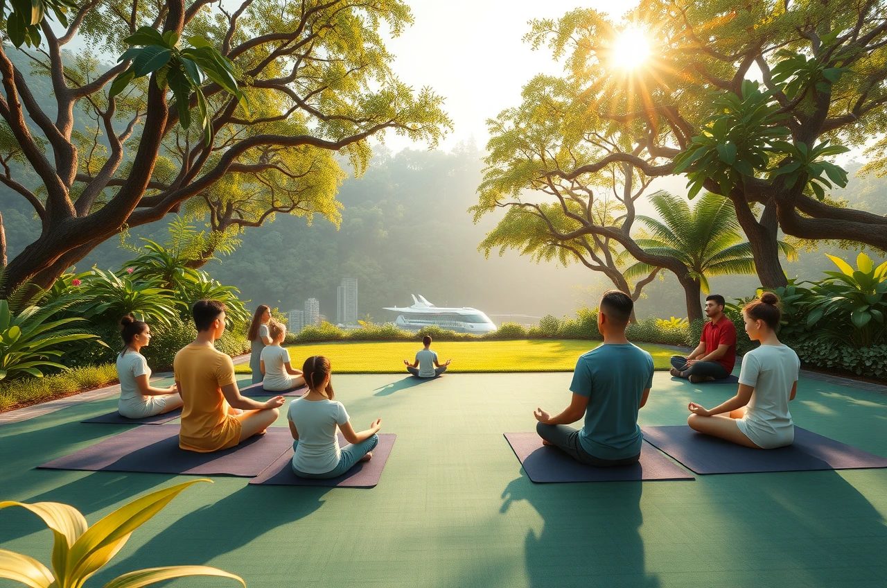 Mindfulness meditation class in Singapore nature reserve