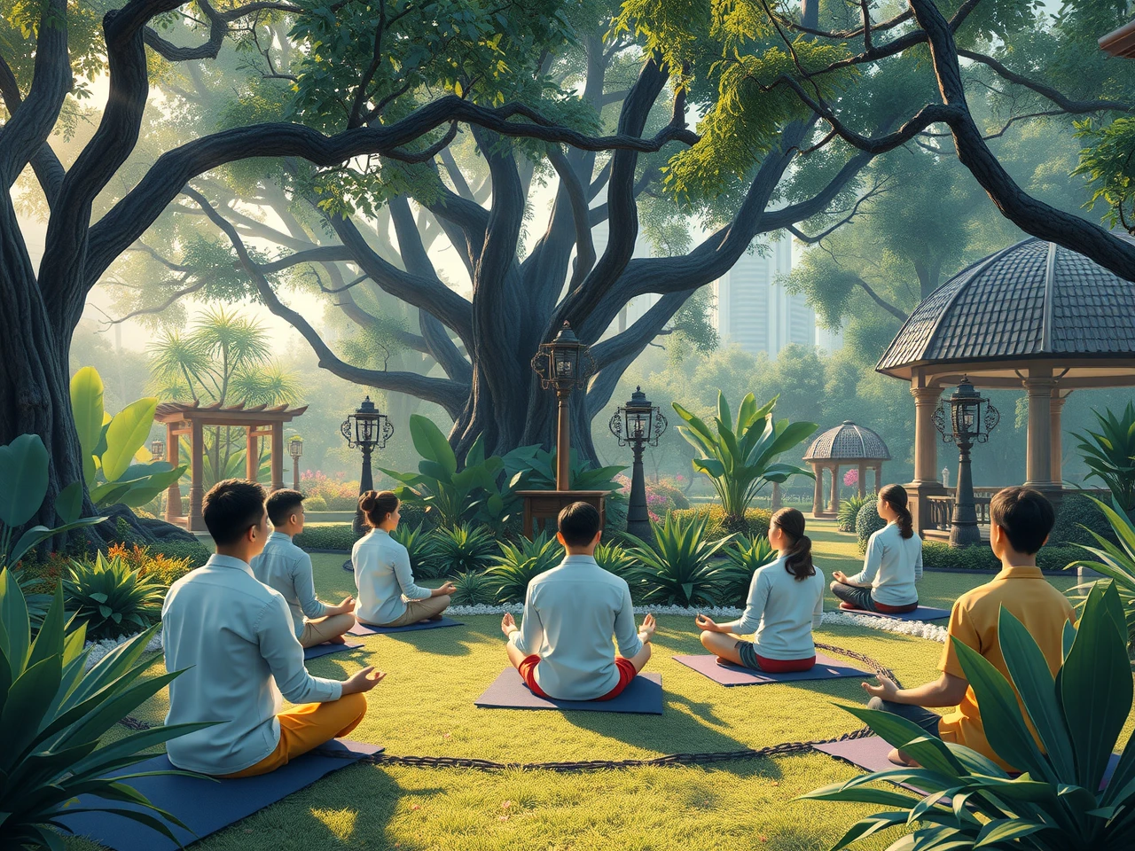 Mindfulness meditation retreat in Singapore's gardens